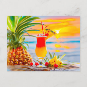 Tropical Sunrise – Sunset Cocktail Holiday Postcard