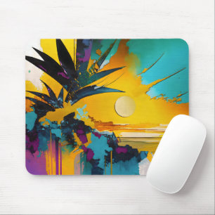 Tropical Sunset – Abstract Coastal Art Mouse Pad