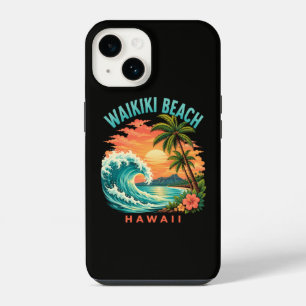 Tropical Sunset at Waikiki Beach Hawaii iPhone 14 Case