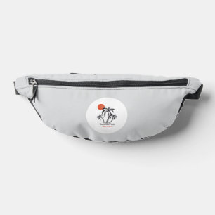 Tropical Sunset Beach Palm Tree Family Vacation Fanny Pack
