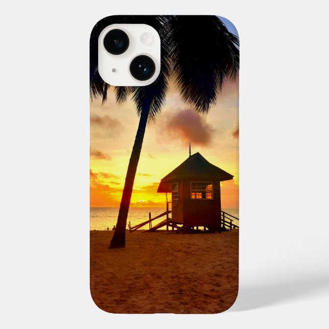 Tropical Sunset Beach Phone Case (Back)