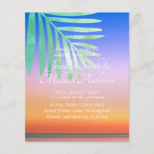 Tropical Sunset Beach Wedding Invites Budget
