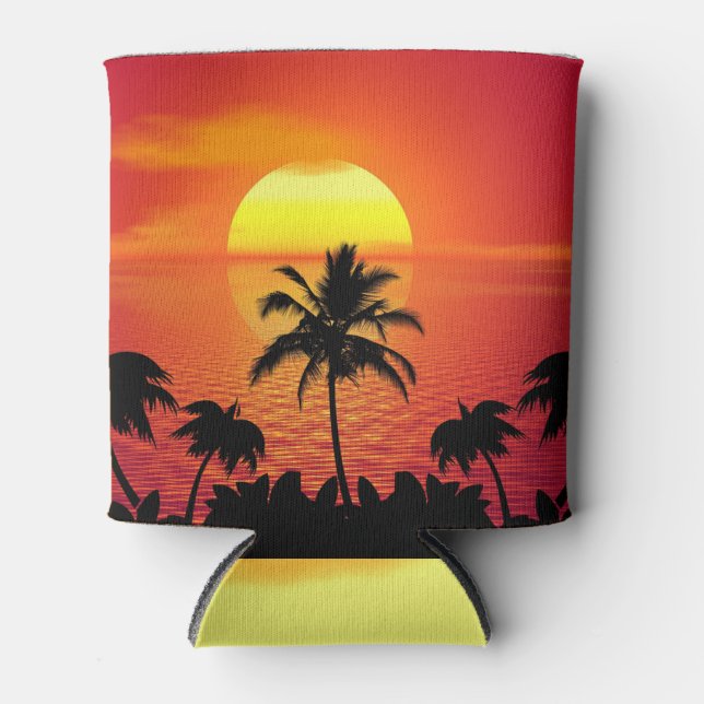 Tropical Sunset Can Cooler (Front)