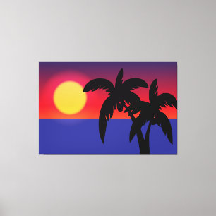 Tropical sunset canvas print