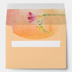Tropical Sunset Colours Watercolor Freesia 3 Envelope