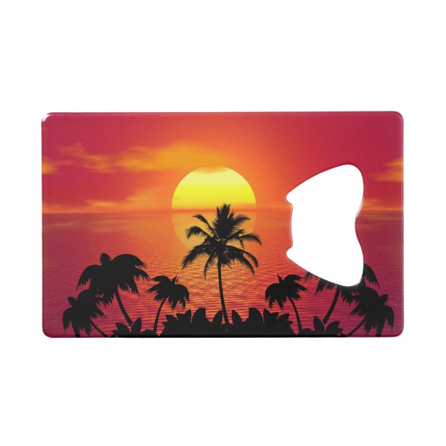 Tropical Sunset Credit Card Bottle Opener (Front (Horizontal))