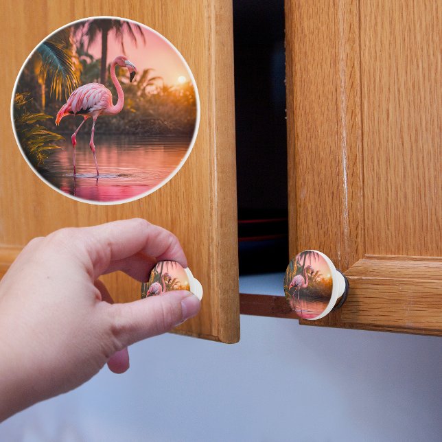 Tropical Sunset Flamingo Ceramic Knob (Creator Uploaded)