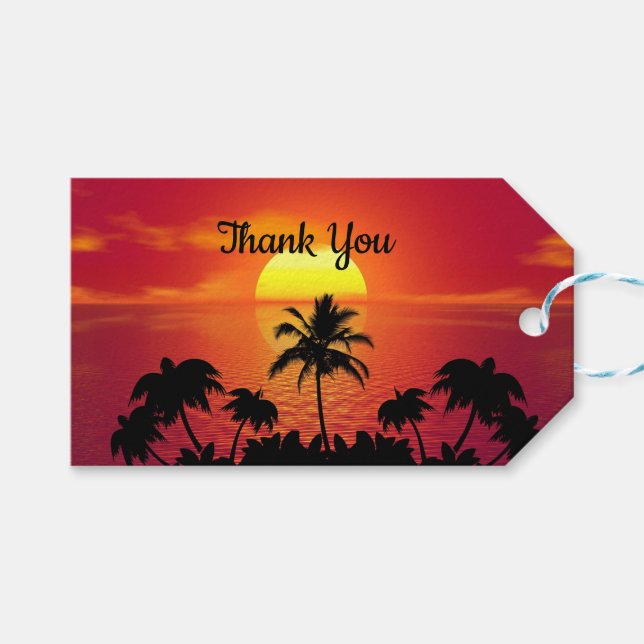 Tropical Sunset Gift Tags (Front (Horizontal))