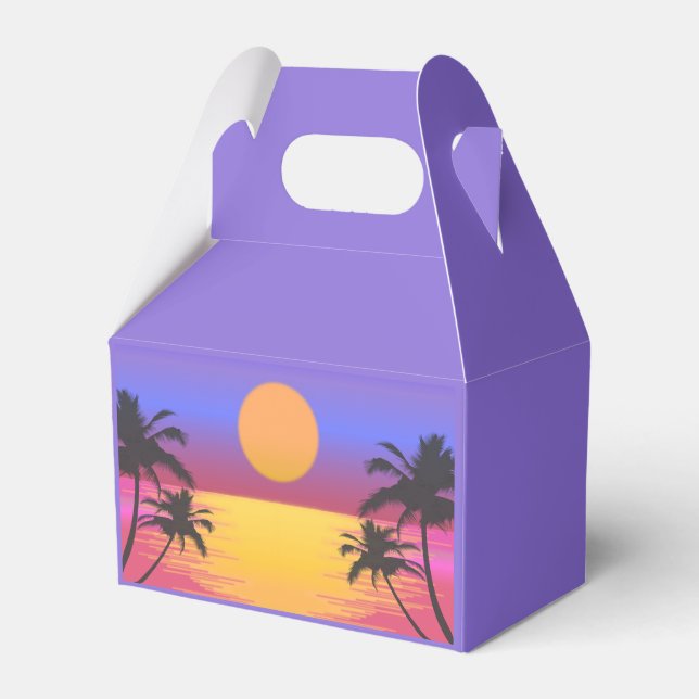 Tropical Sunset Graphic Favor Box (Front Side)