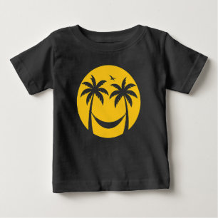 Tropical Sunset Hammock – Minimal Palm Trees Beach Baby T-Shirt