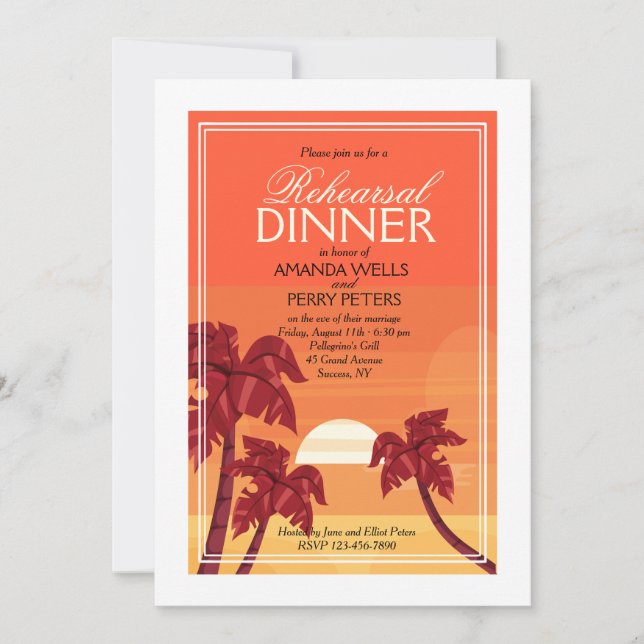 Tropical Sunset Invitation (Front)