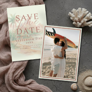 Tropical Sunset Island Beach Photo Wedding Save The Date