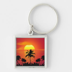 Tropical Sunset Keychain
