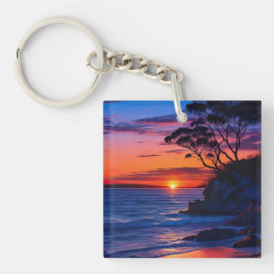 Tropical Sunset Keychain