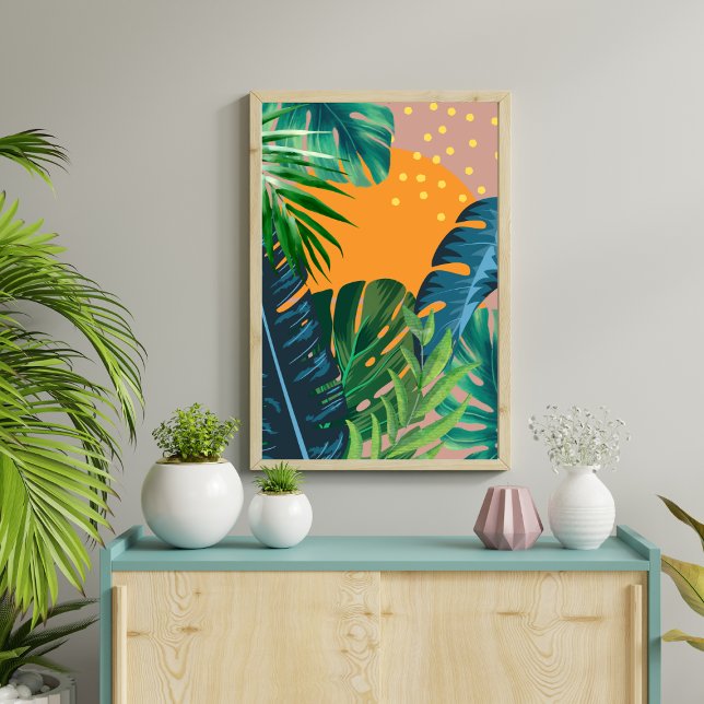 Tropical Sunset Landscape Jungle Abstract Canvas Print (Creator Uploaded)