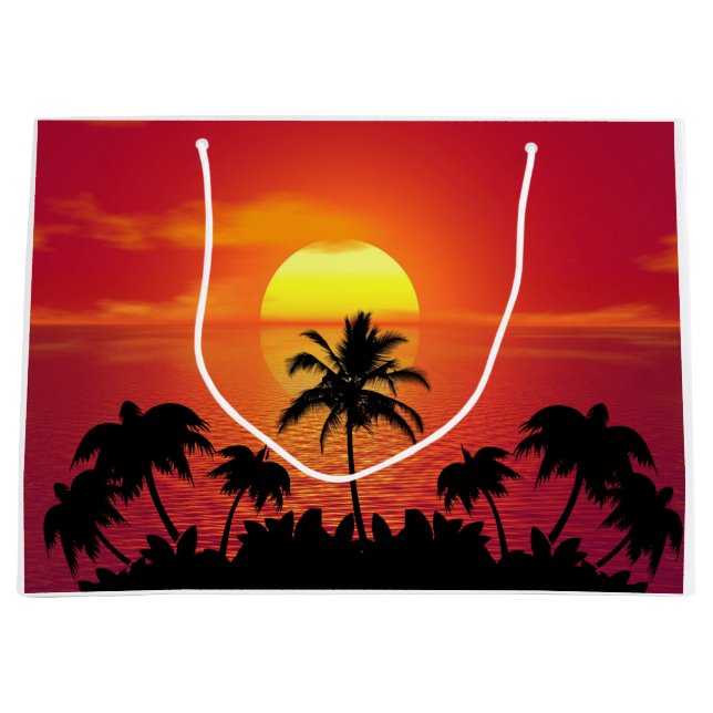 Tropical Sunset Large Gift Bag (Front)