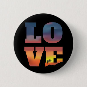 Tropical Sunset Love 2 Inch Round Button