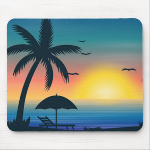 Tropical Sunset Mouse Pad