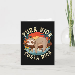 Tropical Sunset Nature Sloth Costa Rica Pura Vida  Card