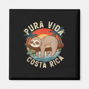 Tropical Sunset Nature Sloth Costa Rica Pura Vida  Magnet