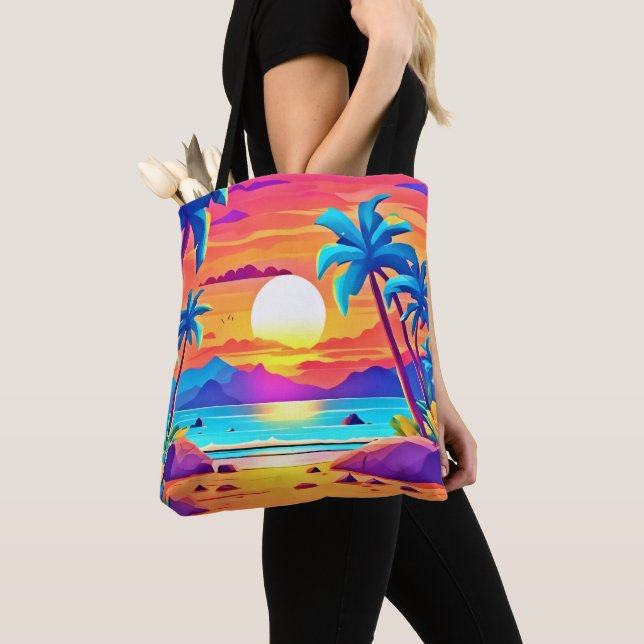  Tropical Sunset Oasis  Tote Bag (Close Up)