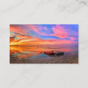 Tropical Sunset Ocean Beach Business Card