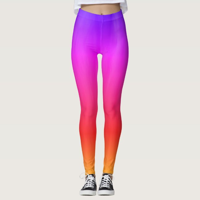 Tropical Sunset Ombré  Leggings (Front)