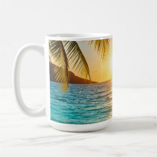Tropical Sunset Palm Beach Coffee Mug