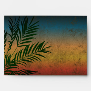 Tropical Sunset Palm Fronds Envelopes