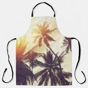 Tropical Sunset: Palm Silhouette Vintage Apron