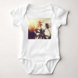 Tropical Sunset: Palm Silhouette Vintage Baby Bodysuit
