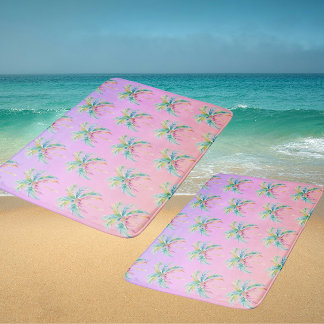 Tropical Sunset Palm Tree  Bath Mat