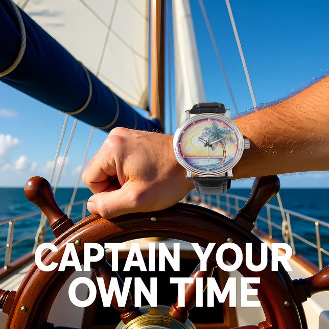 Tropical Sunset Palm Tree Beach Watch (Creator Uploaded)