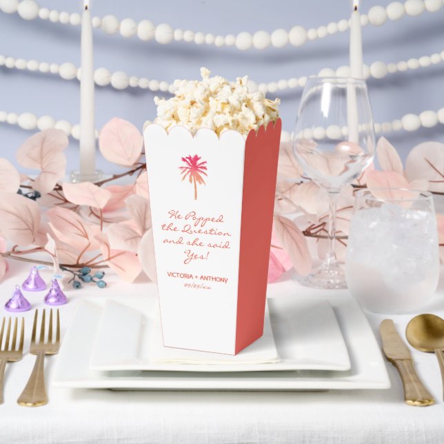 Tropical Sunset Palm Tree Beach Wedding Favor Box (Wedding)