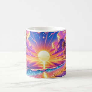 Tropical Sunset Paradise Painting Coffee Mug