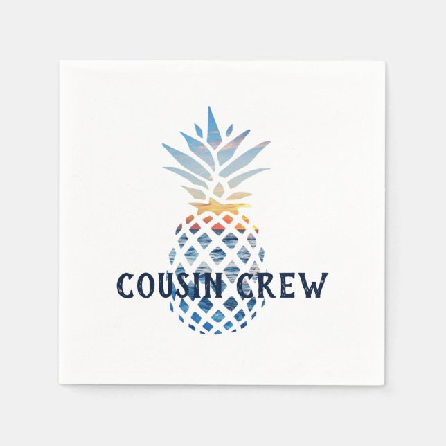 Tropical Sunset Pineapple Cousin Crew Paper Napkin (Front)