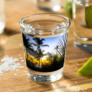 Tropical Sunset Print Shot Glass