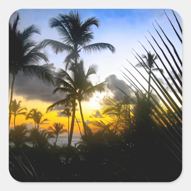Tropical Sunset Print Sticker (Front)