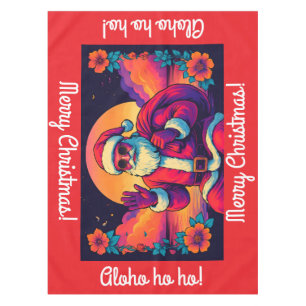 Tropical Sunset Santa Tablecloth