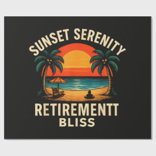 Tropical Sunset Serenity Retirement Beach Scene Wrapping Paper