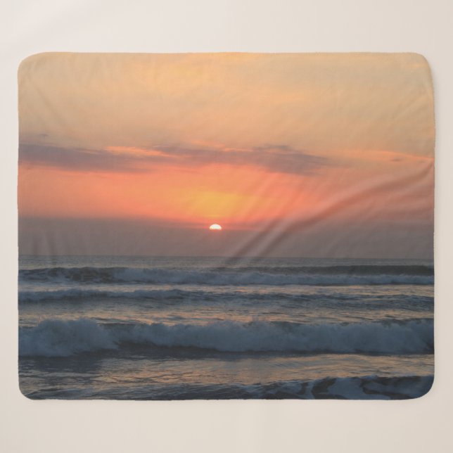 Tropical sunset sherpa blanket (Front (Horizontal))