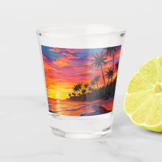 Tropical Sunset Shot Glass 