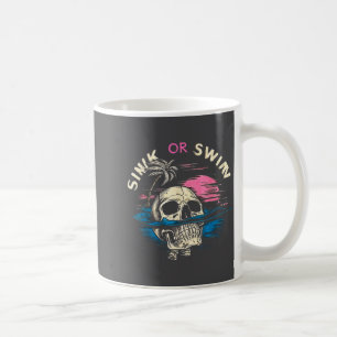 Tropical Sunset Skull Sink Ocean Swim Laugh Coffee Mug
