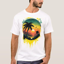 Tropical Sunset Splash Tee