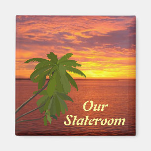Tropical Sunset Sq Door Marker Magnet