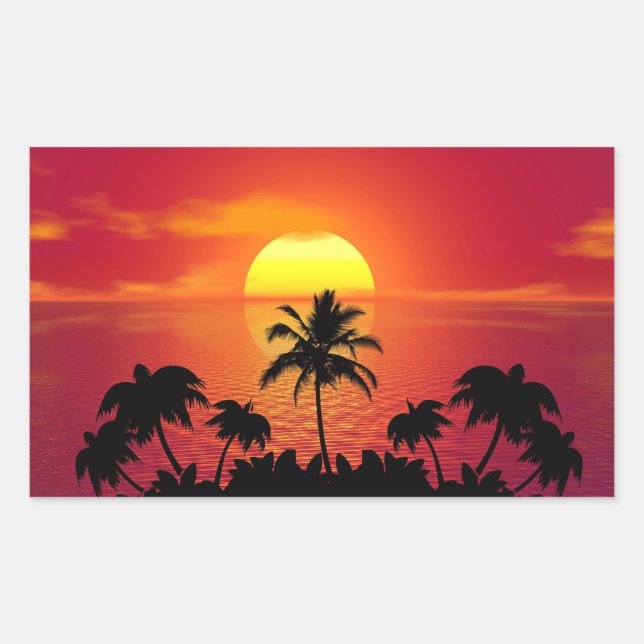 Tropical Sunset Sticker (Front)
