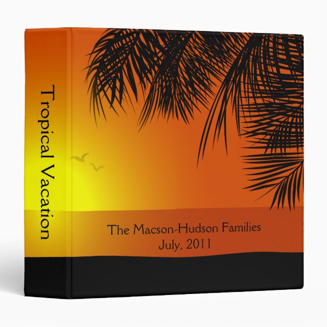 Tropical Sunset Sunrise Beach Photo Album Binder (Front/Spine)