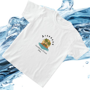 Tropical Sunset Teal cruise vacation Personalize T-Shirt