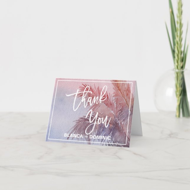 Tropical Sunset Thank You Card (Front)
