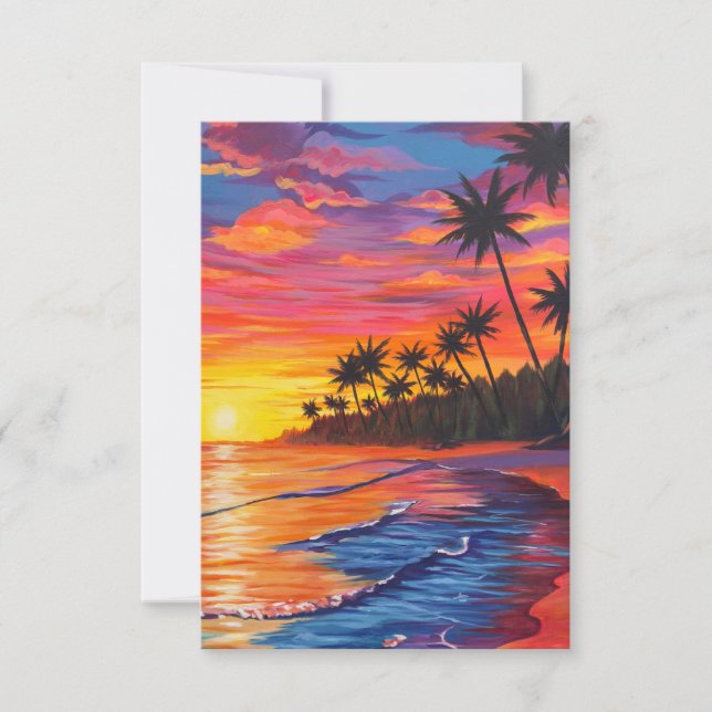 Tropical Sunset Thank You Card (Front)